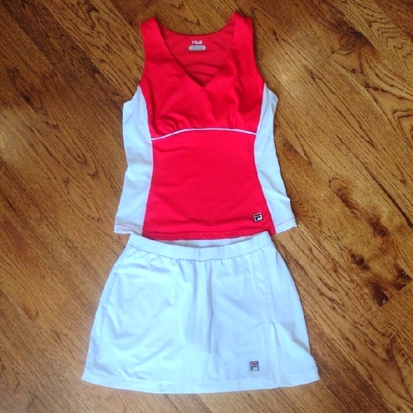 Fila Red and White Tennis Sports Set - Picture 1 of 11